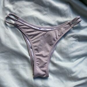 Metallic glitter gray sliver high waisted, high hip, cheeky, thong, bikini